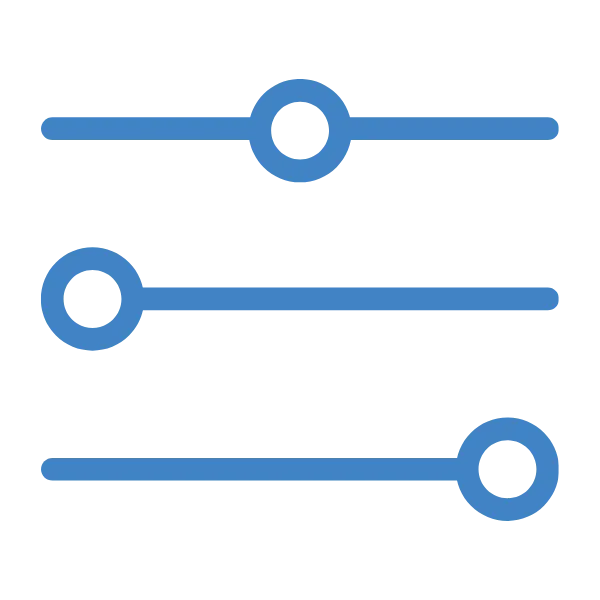 Illustration of three adjustable slider controls